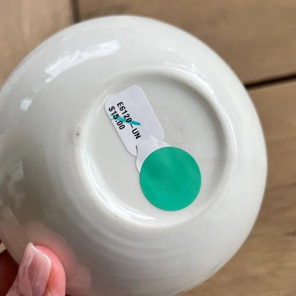 White Ceramic Bowl with Black Text - Picture 3 of 4